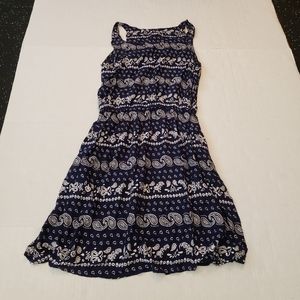 Levi's small linen dress navy & white